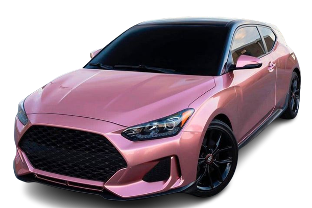 pink gold wrap car